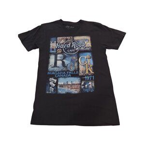 Hard Rock Cafe Niagara Falls Canada Black Graphic T-Shirt S 100% Cotton Vintage